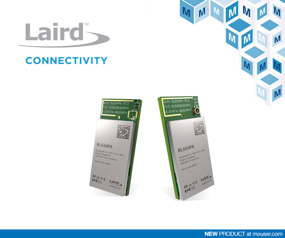 Laird Modules for Bluetooth 5 Now at Mouser Electronics
